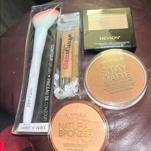 Contour Brush with Neutral Face Powders Set, bronzers and lip stain crayons